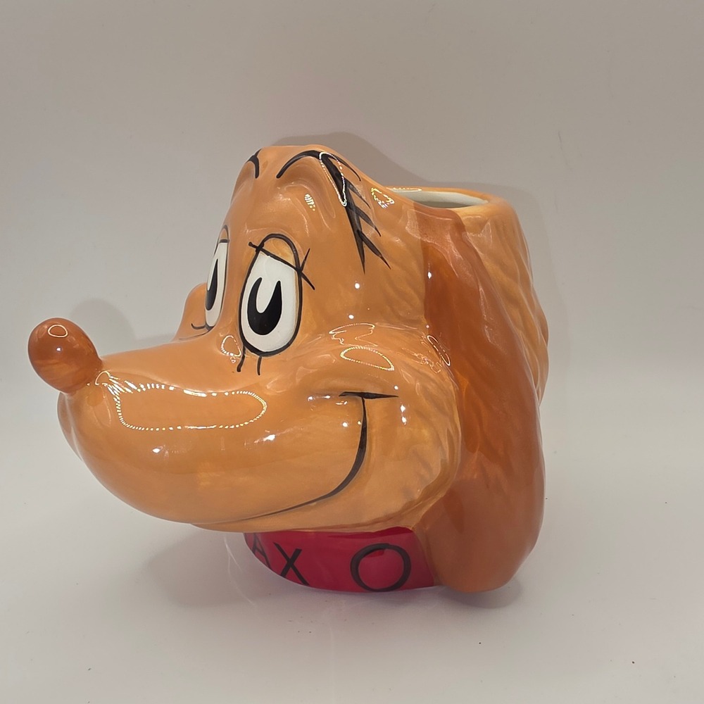 Dr Seuss Max the Dog Sculpted Ceramic Coffee Mug Grinch Bioworld 2023 Brown